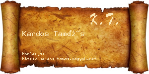 Kardos Tamás névjegykártya